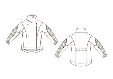 Moda teknik sketch vektör grafiği ceket