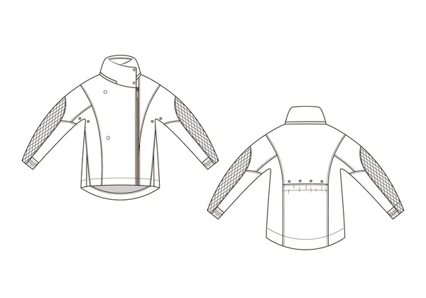 Mode esquisse technique de la veste en vectoriel graphique — Image vectorielle