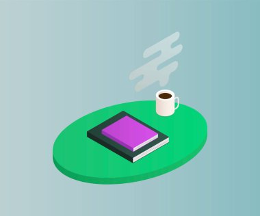 Tablo ile kitap vektör izometrik kavramı vektör çizimi-vektorgrafik.