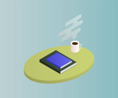 Tablo ile kitap vektör izometrik kavramı vektör çizimi-vektorgrafik.