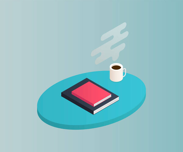 Table with books vector isometric concept vector illustration-vektorgrafik.