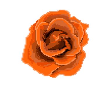 Gül simgesi. Piksel sanat. Çiçekçi dükkanı logosu.
