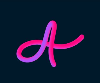 A. hat vektör çizim mektubunun 3D vektör tüp.