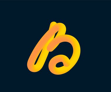 B. hat vektör çizim mektubunun 3D vektör tüp.