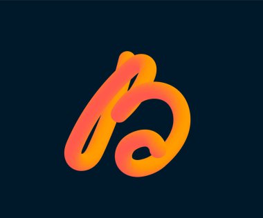 B. hat vektör çizim mektubunun 3D vektör tüp.