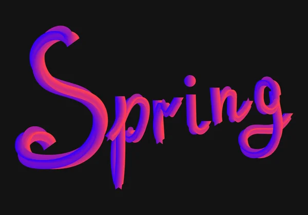 Letra de primavera 3d degradado colorido mezcla tipografía . — Archivo Imágenes Vectoriales