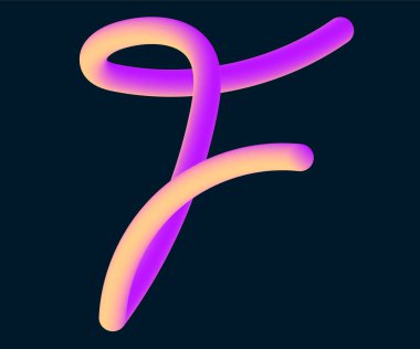 F. hat vektör çizim mektubunun 3D vektör tüp.