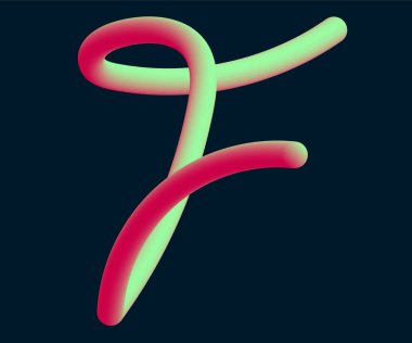 F. hat vektör çizim mektubunun 3D vektör tüp.