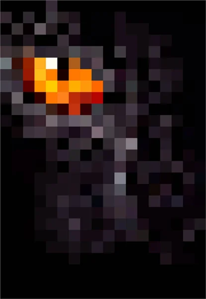 Pixel art animal. Illustration pixel oeil de panthère . — Image vectorielle