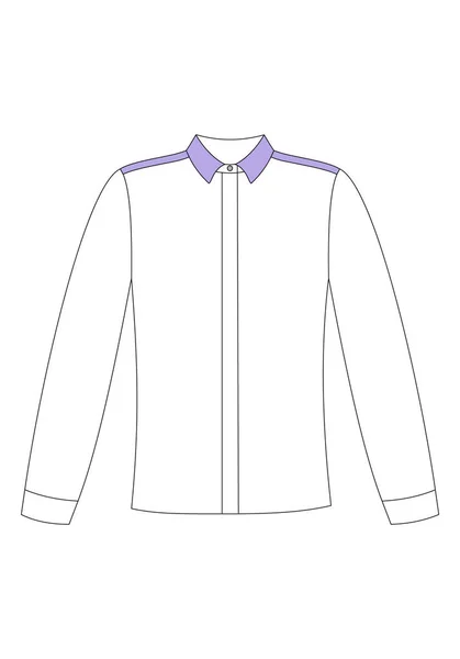 Moda mujer bosquejo técnico de blusa en gráfico vectorial — Vector de stock