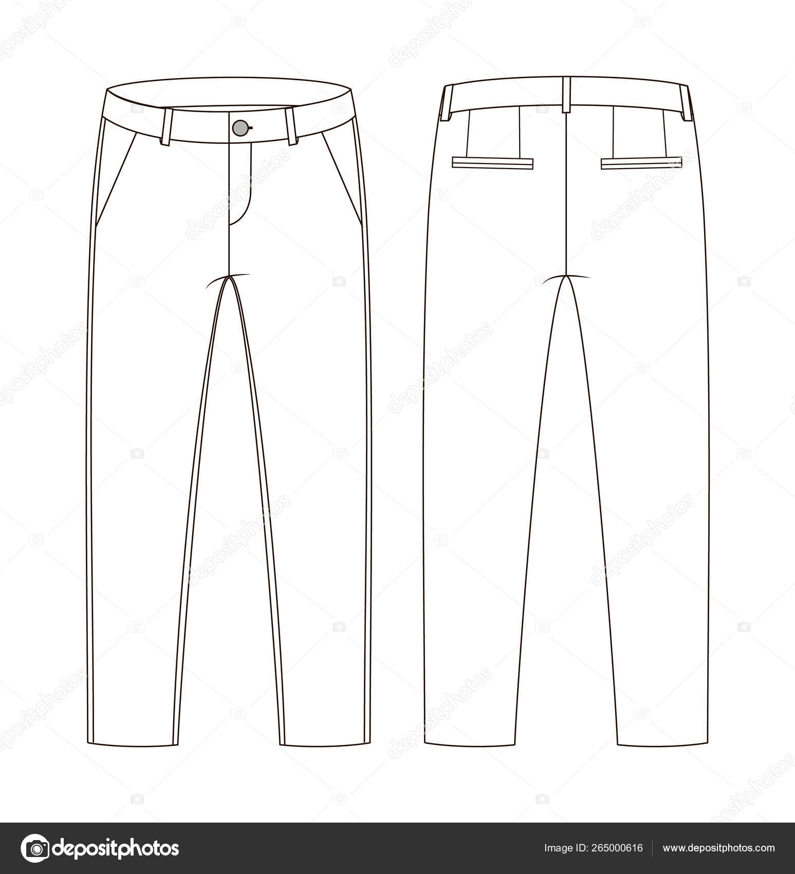 Fashion technical sketch of trousers in vector graphic Stock Vector ...