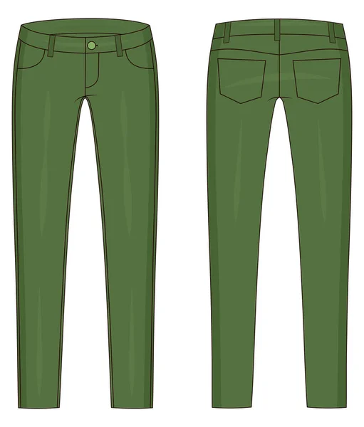 Модный технический цветной эскиз джинсов в векторной графике — стоковый вектор