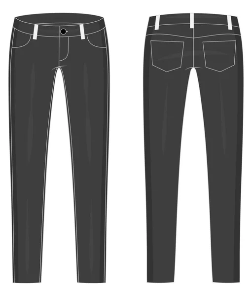 Fashion technical colored sketch of jeans in vector graphic — Stock Vector