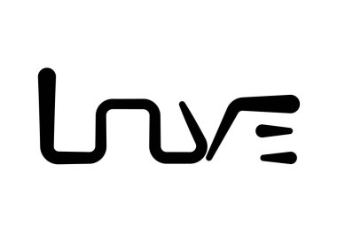Beyaz arka planda izole edilmiş aşk kelimesi. Yazı tipi, vektör logosu.