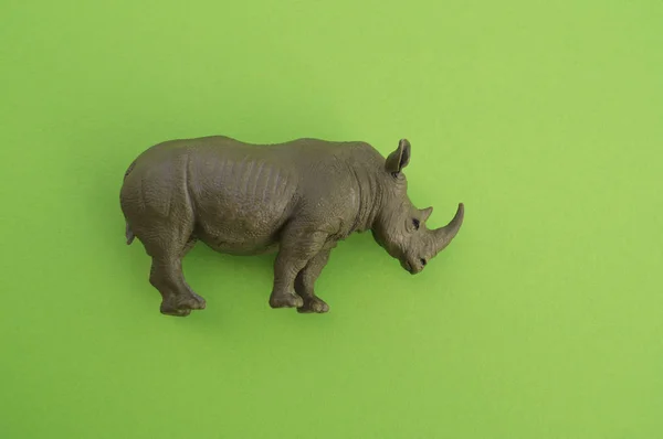 Animal Rinoceronte Juguete Para Niños Figura Plástico Para Juego Fondo — Foto de Stock