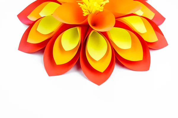 Eine Große Blume Aus Papier Orange Rot Gelb Dekor Für — Stockfoto