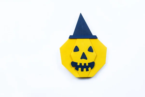 Origami Halloween Citrouille Papier Espace Copie — Photo