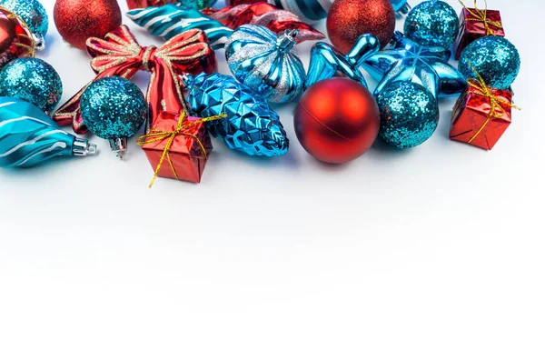 Hecho Decoración Navidad Sobre Fondo Blanco Navidad Composición Año Nuevo — Foto de Stock