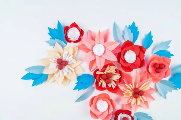 Flor Papel Para Decoração Natal Cor Coral Pastel Moda Criatividade — Fotografia de Stock