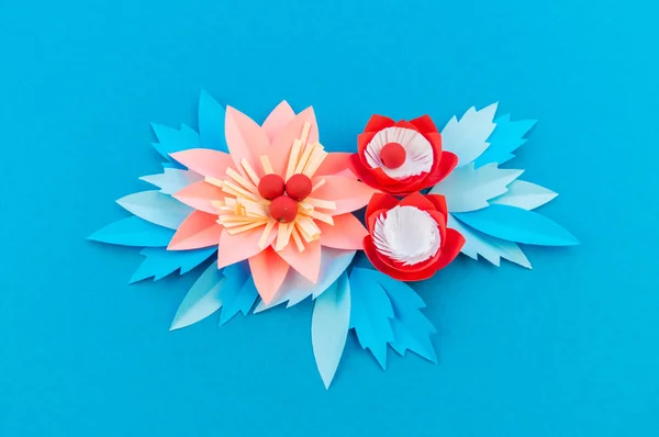 Flor Papel Para Decoración Navidad Color Coral Pastel Moda Creatividad — Foto de Stock