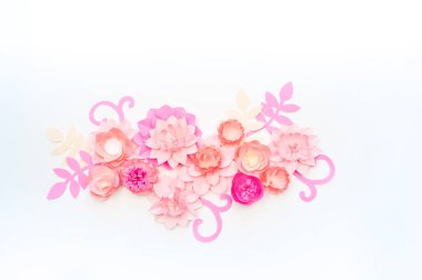Çiçek kağıt beyaz arka planyapılmış. Trend renk pastel mercan.