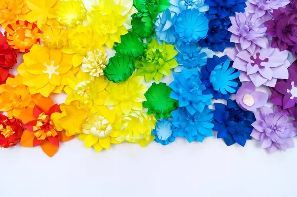 Paper craft flower rainbow color. Tolerance of people.