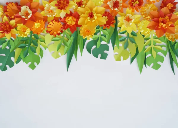 Blüten- und Blattfarbe aus Papier — Stockfoto