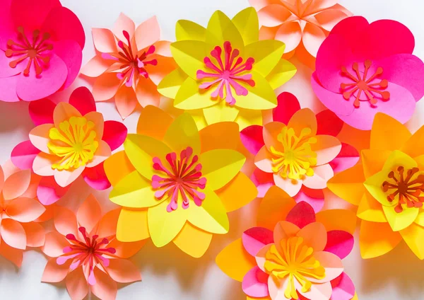 Flower made of paper. Bulk decoration for holiday decor. Copy space