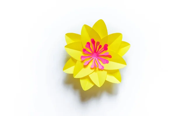 Flower made of paper. Bulk decoration for holiday decor. Copy space