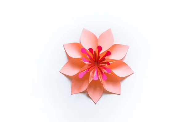 Flower made of paper. Bulk decoration for holiday decor. Copy space