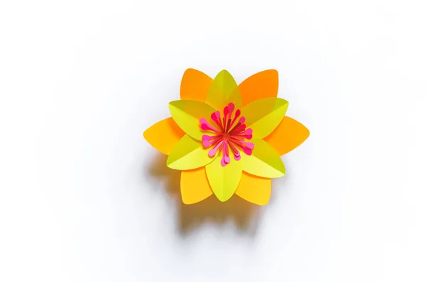 Flower made of paper. Bulk decoration for holiday decor. Copy space