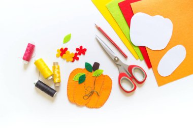 Atölye kabak el yapımı keçe. Nakış ve diy için malzemeler.