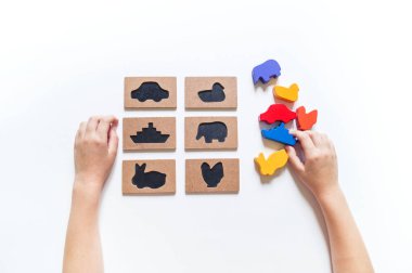 Montessori eğitimini sıralamak. Oyunlar için nesneler ve formlar