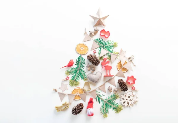 Eko Noel Konsepti Sıfır Ziyan Tatili Noel Ağacı Dekoru Boşluğu — Stok fotoğraf