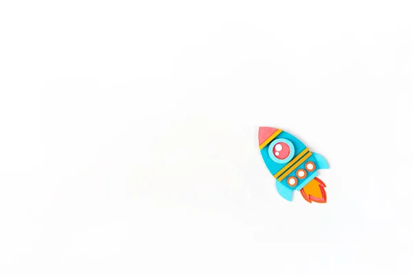 Ракетная Бумага Назад Школьному Образованию Концепция Запуска Бизнеса Бумажное Творчество — стоковое фото