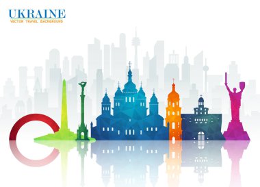 Ukraine Landmark Global Travel And Journey paper background. Vector Design Template.used for your advertisement, book, banner, template, travel business or presentation. clipart