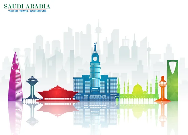 Arábia Saudita Landmark Global Travel Journey Paper Background Vector Design — Vetor de Stock