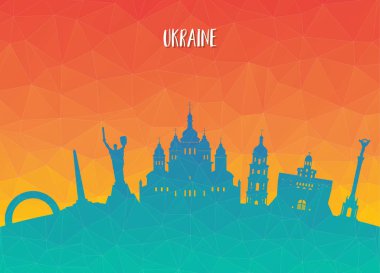 Ukrayna Küresel Seyahat ve Seyahat kağıt arka planı. Vektör Tasarım Şablonu. Reklam, kitap, afiş, şablon, seyahat işi veya sunumunuz için kullanılır.