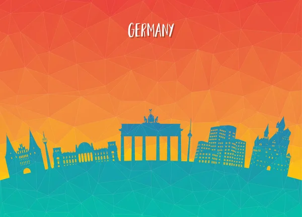 Alemania Landmark Global Travel Journey Fondo Papel Vector Design Template — Vector de stock
