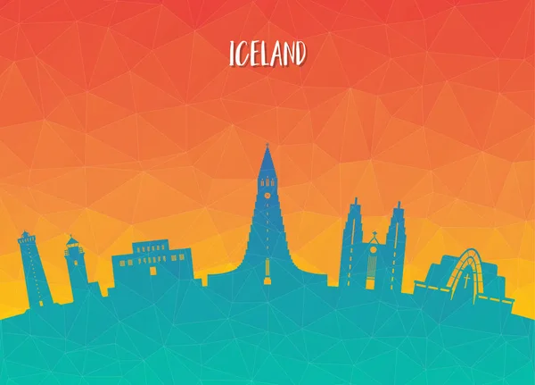 Iceland Landmark Global Travel Journey Paper Background Vector Design Template — стоковий вектор