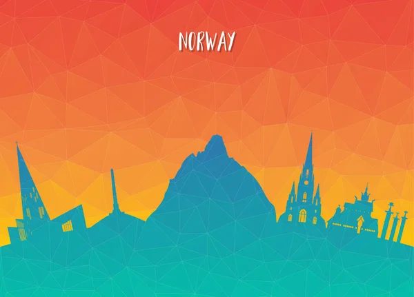 Norway Landmark Global Travel Journey Paper Background Векторный Дизайн Рекламы — стоковый вектор