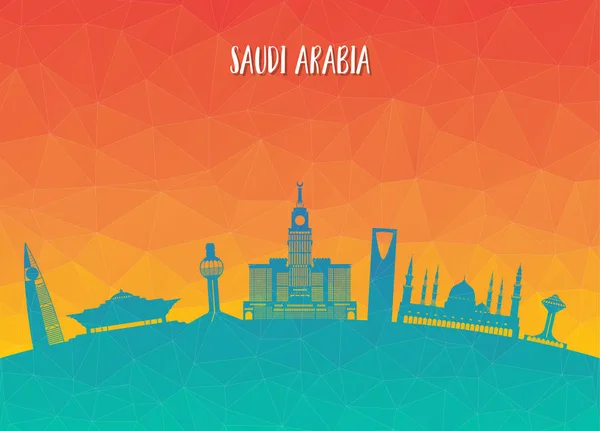 Szaúd Arábia Mérföldkő Globális Utazási Utazási Papír Háttér Vector Design — Stock Vector
