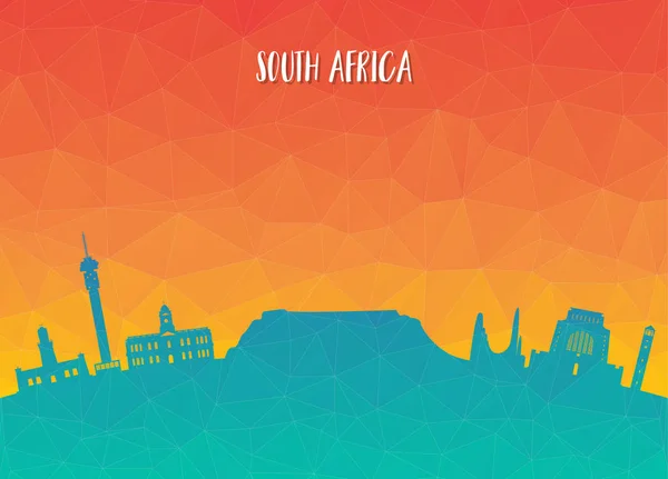 南アフリカ Landmark Global Travel Journey Paper Background バナー テンプレート 旅行ビジネス — ストックベクタ