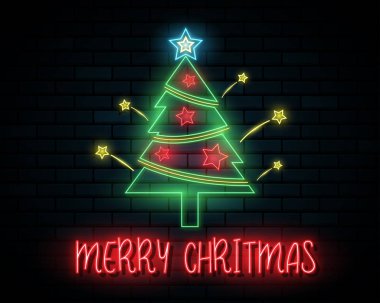 Mutlu Noeller ve mutlu yeni yıl arka plan. Noel Baba, kardan adam ve Noel ağacı, kağıt sanat ve dijital el sanatları tarzı. Vektör çizim.