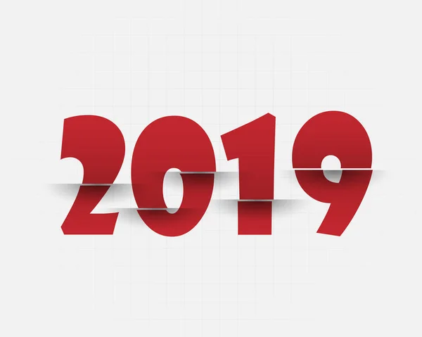 Новим 2019 Роком Вітальна Листівка Барвистий Дизайн Векторні Ілюстрації — стоковий вектор