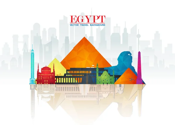 Egypten Landmark globala resor och resa papper bakgrund. VECTO — Stock vektor