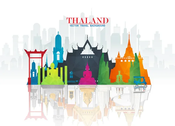 Tailandia Landmark Global Travel And Journey fondo de papel. Ve. — Vector de stock