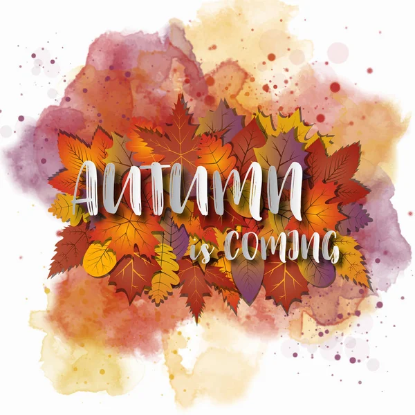 Ein abstraktes Herbstthema künstlerisch leuchtend gelb Aquarell Backg — Stockvektor