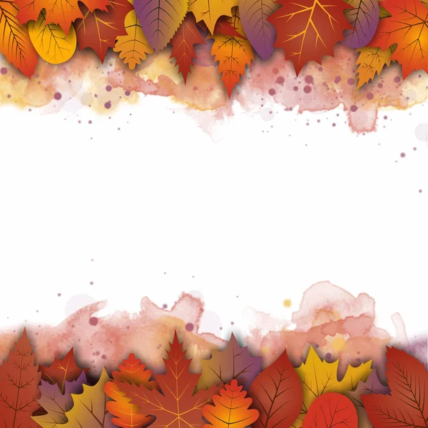Ein abstraktes Herbstthema künstlerisch leuchtend gelb Aquarell Backg — Stockvektor