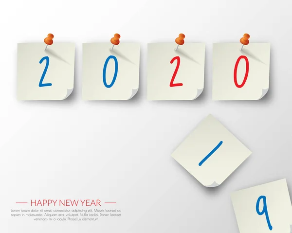 新年おめでとう2020 .グリーティング カード。抽象的な背景。ヴェクト — ストックベクタ